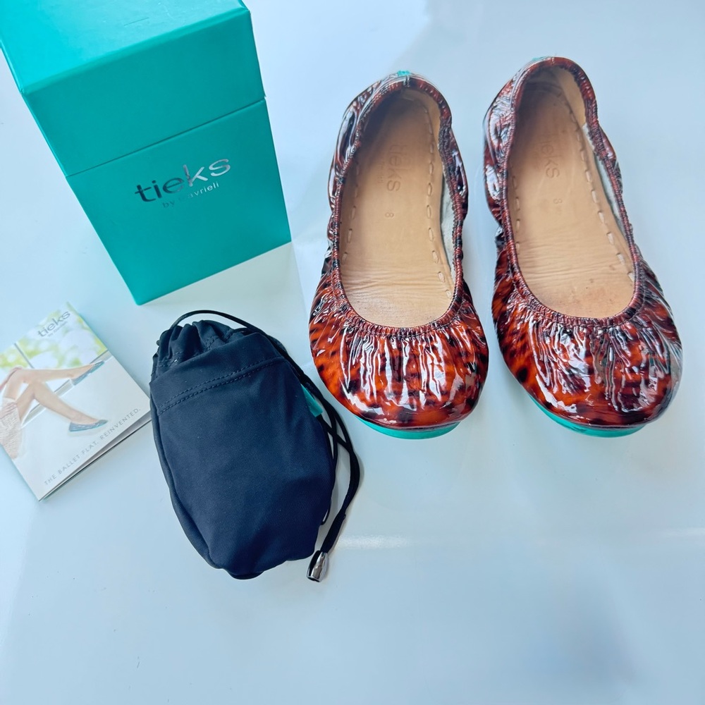 TIEKS Tortoiseshell Ballet Flats Size 8 EUC
